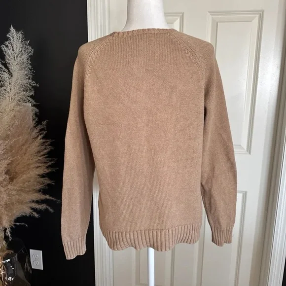 Lands’ End Women's Drifter Raglan Crew Sweater 100% Cotton Size Medium - Picture 7 of 12